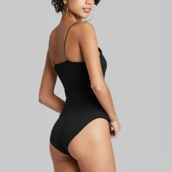 NWT- Wild Fable Black Square Neck Body Suit. - Picture 3 of 9